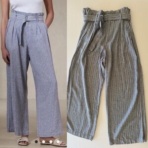 Banana Republic Blue Striped Wide-Leg Pants